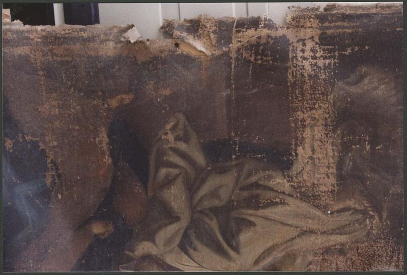 tableau : Mort de saint Joseph, pendant restauration, détail