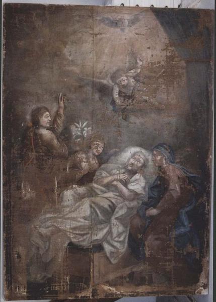 tableau : Mort de saint Joseph, pendant restauration