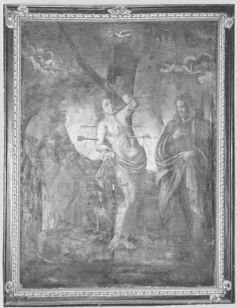 Tableau : saint Sébastien entre saint Roch et un autre saint