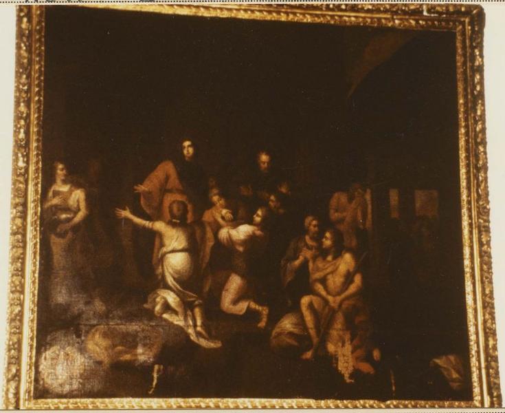 tableau et son cadre : Joseph reconnu par ses frères