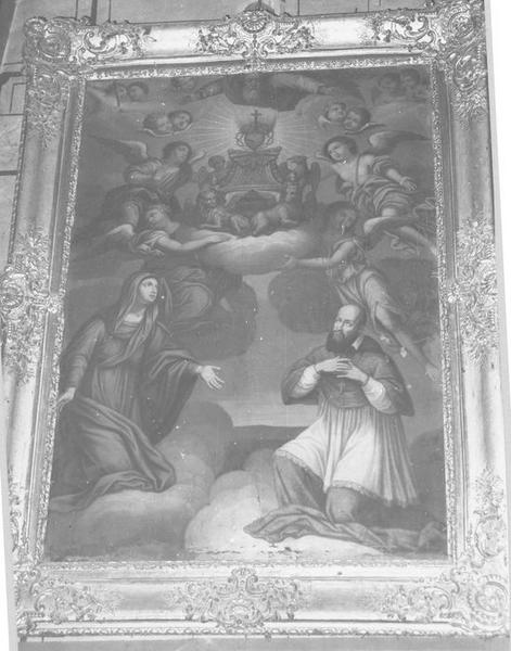 tableau, cadre : saint François-de-Sales et sainte Jeanne Chantal adorant le Sacré-Coeur - © Ministère de la Culture (France), Médiathèque du patrimoine et de la photographie (objets mobiliers), tous droits réservés