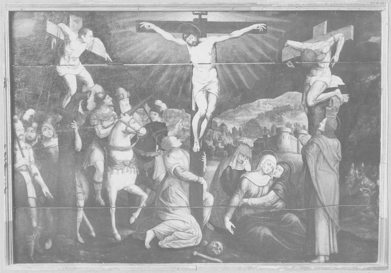 tableau : la Crucifixion, après restauration