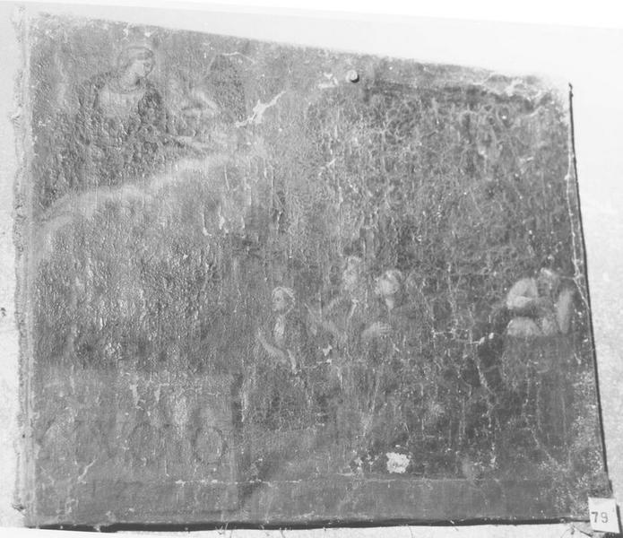 ex-voto : 1727 : homme malade alité, femmes et reluigieux