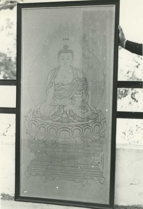 estampe japonaise (kakemono) : Bouddha en méditation, vue générale - © Ministère de la Culture (France), Médiathèque du patrimoine et de la photographie, diffusion RMN-GP