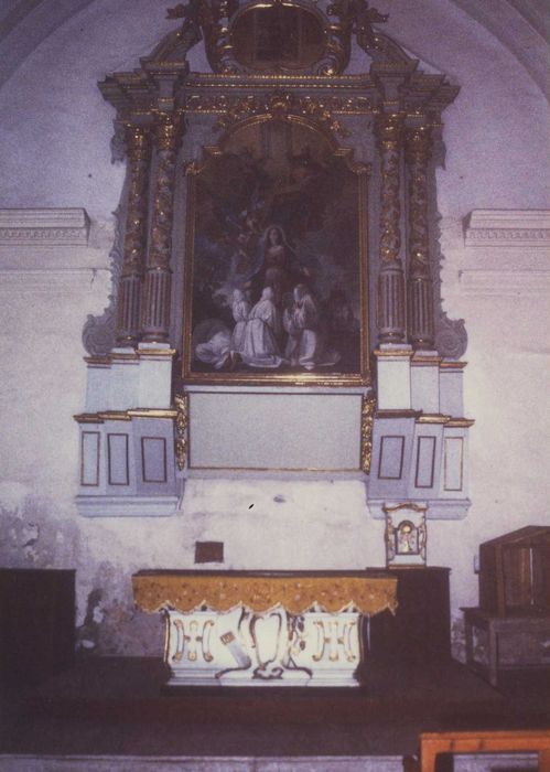 retable et son tableau : Pénitents aux pieds de la Vierge, saint Pierre et saint Paul, vue générale