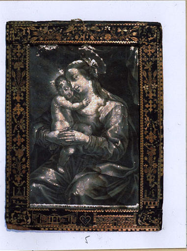 Vierge à l'enfant avec cadre