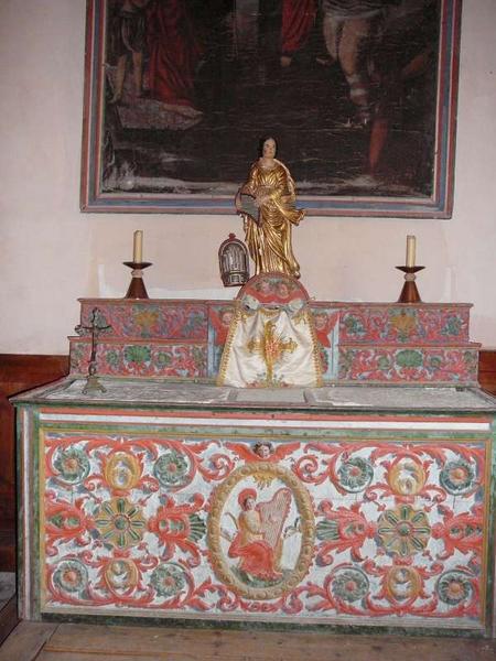 Autel de sainte Cécile, avec son tabernacle et ses 2 gradins d'autel