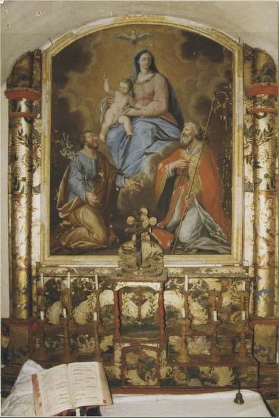 tableau : Vierge à l'Enfant entre saint Joseph et un saint évêque, vue générale