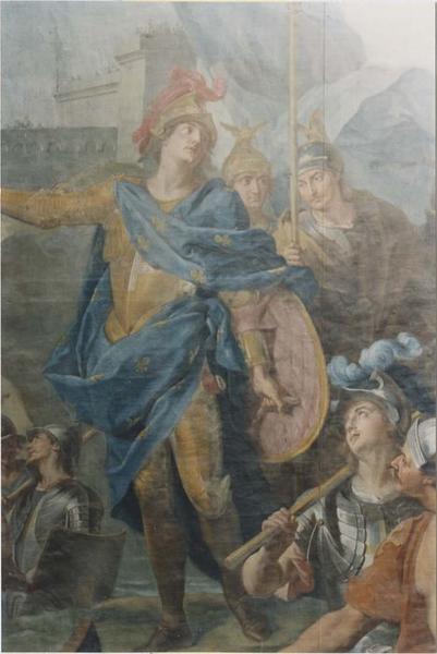 Tableau : saint Louis partant pour la croisade, détail