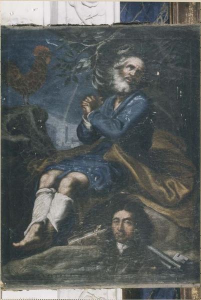 tableau : le Repentir de saint Pierre avec donateur, vue générale