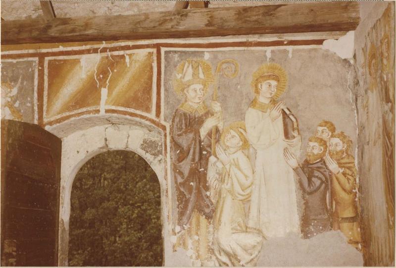 peinture monumentale : vie de saint Vincent, Christ en majesté, Vierge à l'Enfant, saints, détail