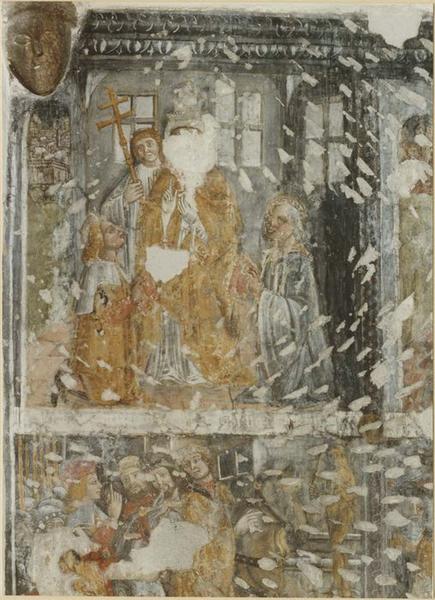 peinture monumentale : apôtres, saint Pancrace, sainte Catherine d'Alexandrie, saint Hippolyte, détail