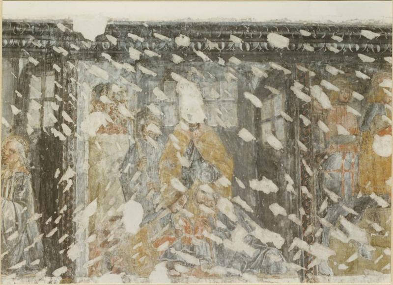 peinture monumentale : apôtres, saint Pancrace, sainte Catherine d'Alexandrie, saint Hippolyte, détail