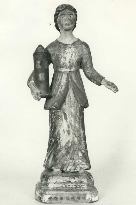 statuette : sainte Barbe, vue générale