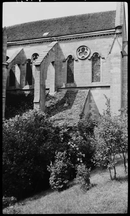 Eglise abbatiale : bas-côté nord, détail des arcs-boutants