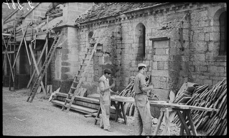 Bas-côté nord, travaux de couverture