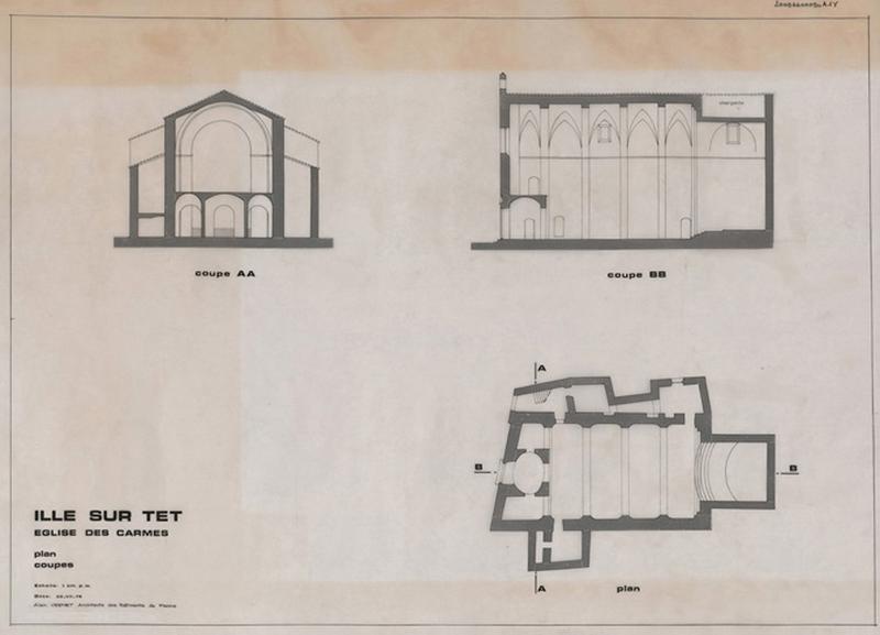 Plan général, coupes AA et BB.