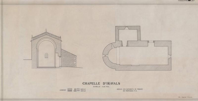 Plan général, coupe avec mentions chronologiques.