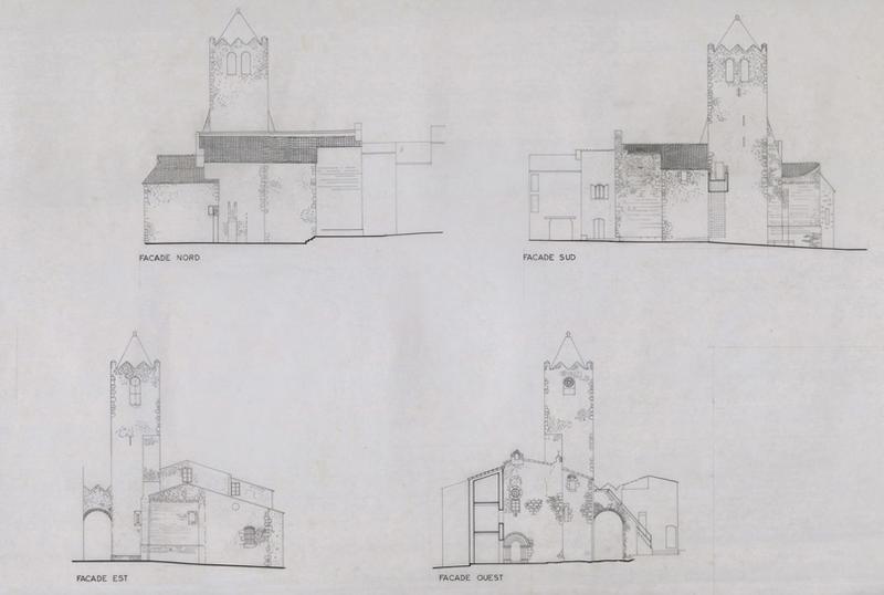 Elévations des quatre façades ; anciennement église Saint-Jean.