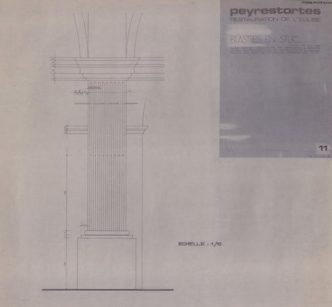 Pilastres en stuc : élévation.