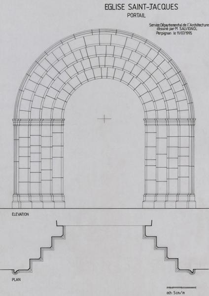 Portail : plan, élévation.