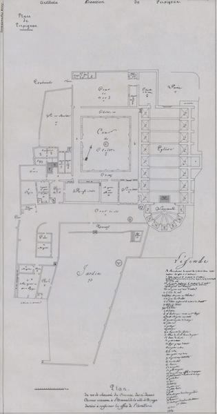 Plan de l'ensemble des bâtiments qui constituent l'arsenal.