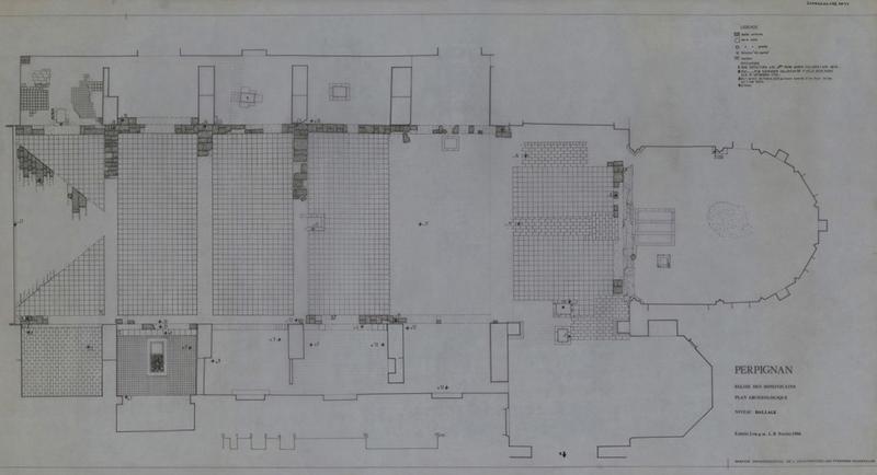 Couvent Saint-Dominique : plan achéologique, niveau dallage.