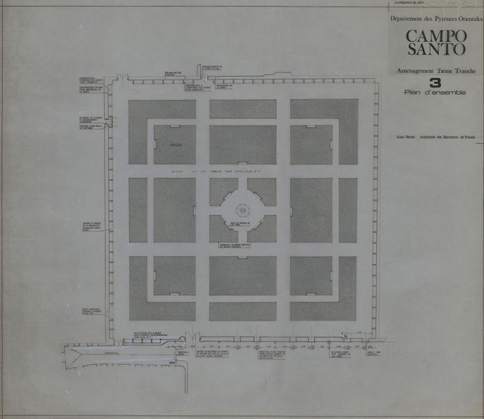 Cloître-cimetière Saint-Jean (appelé Campo Santo) : aménagement 2e tranche, plans d'ensemble 3.