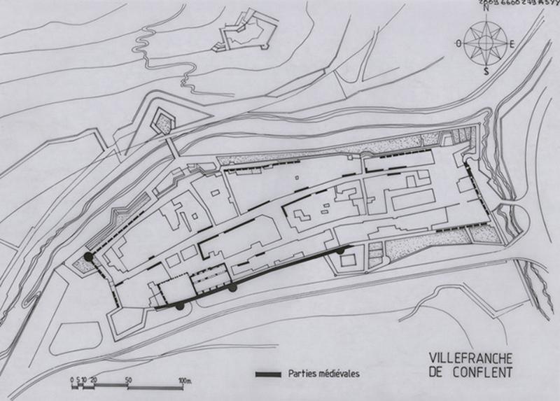 Plan de situation des parties médiévales.