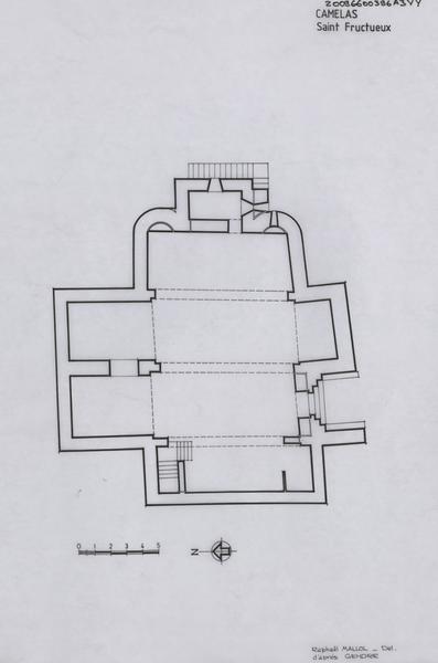 Plan relevé et dessiné à l'agence des Bâtiments de France des P.O. d'après M. Gendre.