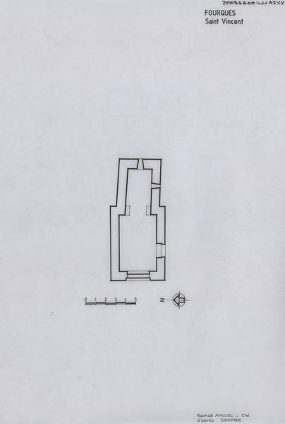 Plan relevé et dessiné à l'agence des Bâtiments de France des P.O. d'après M. Gendre.