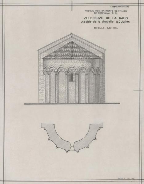 Elévation et plan de l'abside.