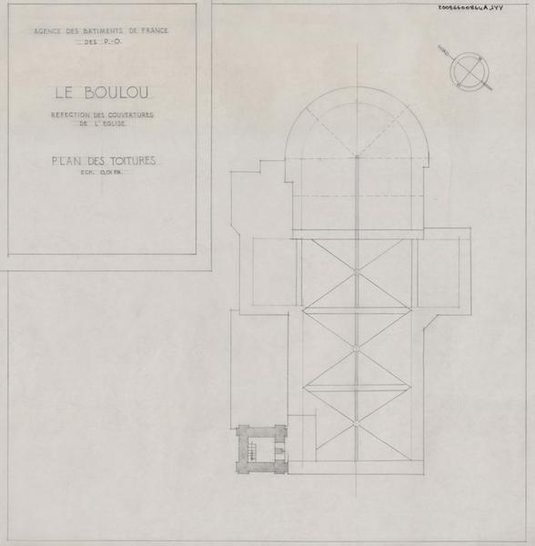 Réfection des couvertures : plan des toitures.