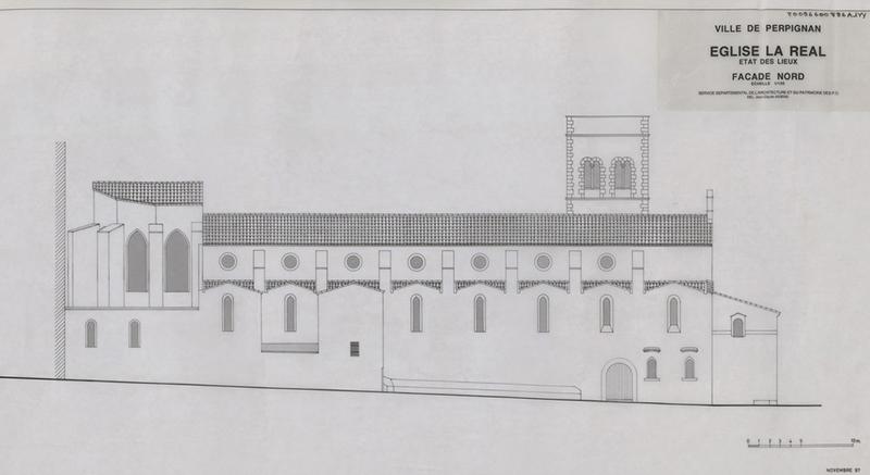 Etat des lieux : élévation façade nord.