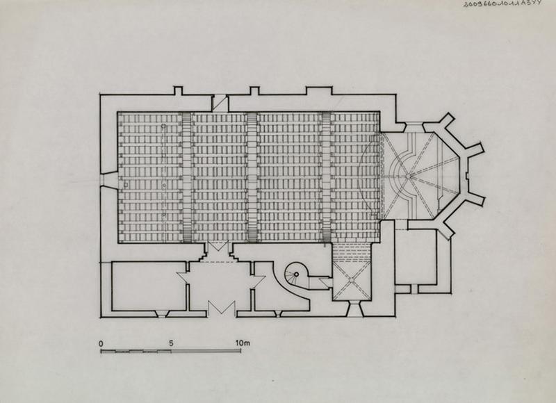 Chapelle Notre-Dame-de-Laval ; projet : plan général et plan charpente.