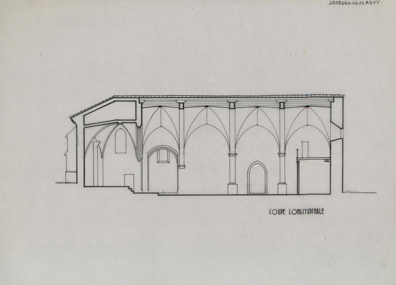 Chapelle Notre-Dame-de-Laval : coupe longitudinale.