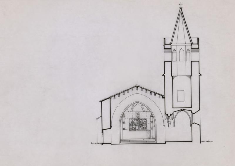 Chapelle Notre-Dame-de-Laval : coupe transversale.