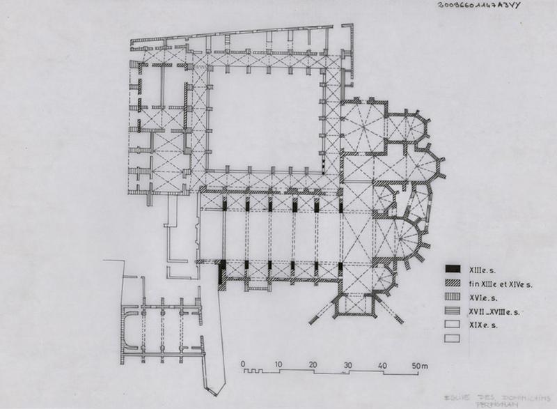 Couvent Saint-Dominique : plan chronologique des constructions.