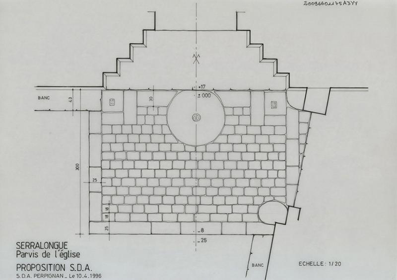 Parvis ; projet : plan au sol.