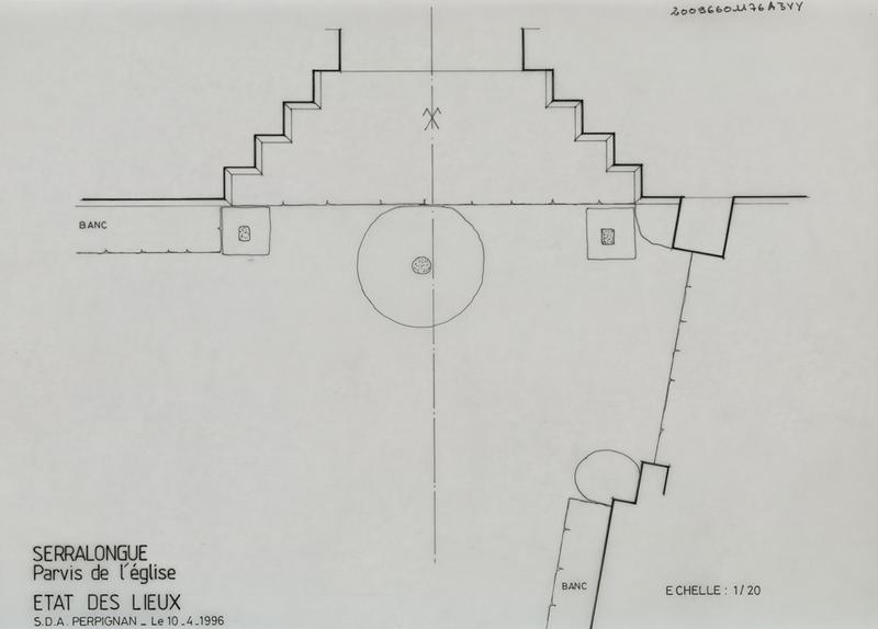 Parvis ; état des lieux : plan au sol.