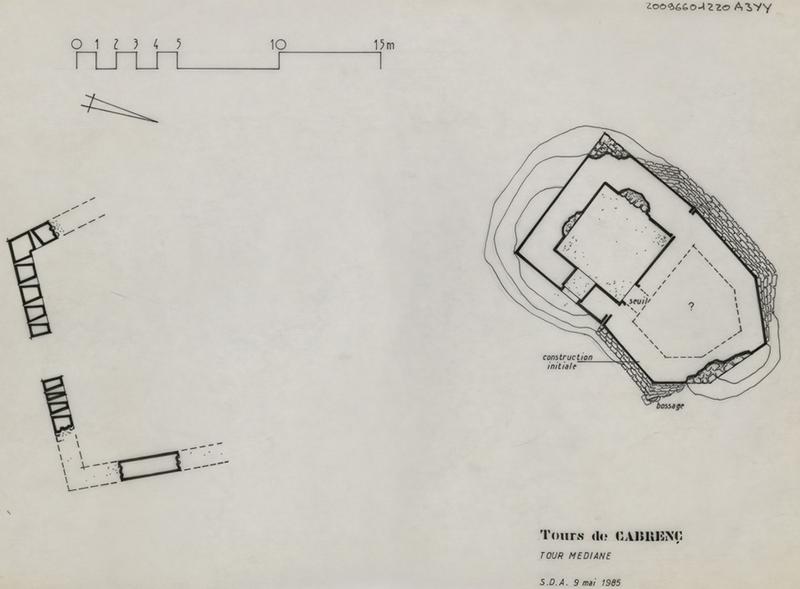 Tour médiane ; reconstitution : plan d'ensemble.