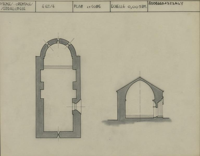 Plan au sol et coupe transversale.