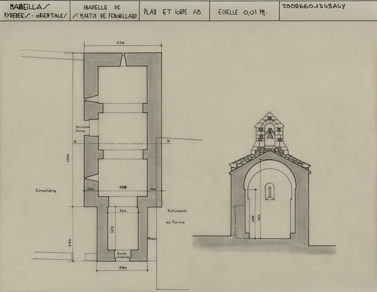 Plan général et coupe transversale AB.