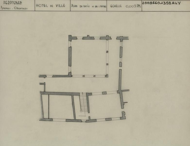 Plan d'ensemble du patio et de l'entrée.