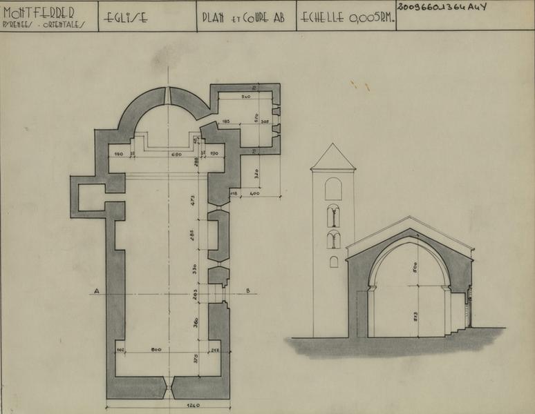 Plan général et coupe cotés.