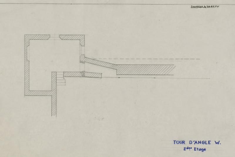 Palais des Rois de Majorque ; tour d'angle ouest ; 2ème étage : plan.