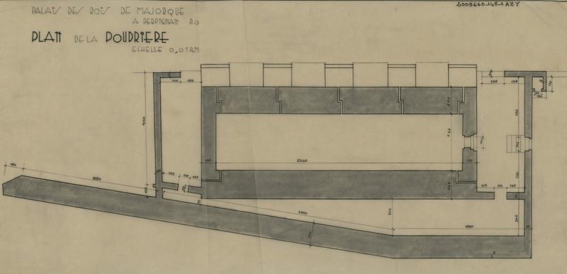 Poudrière : plan coté.