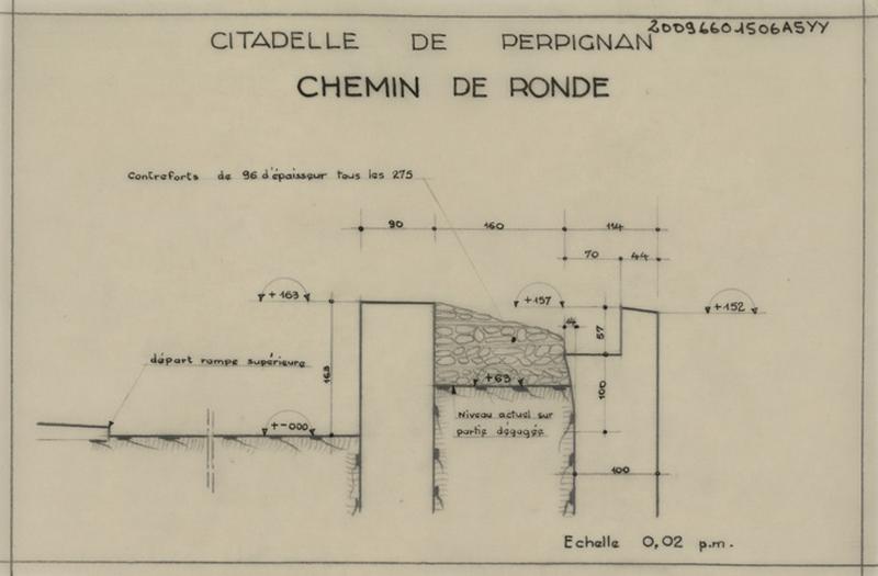 Citadelle ; chemin de ronde : coupe.