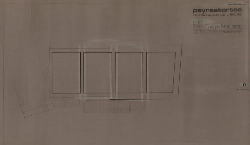 Restauration ; projet : plan chaînage béton armé.