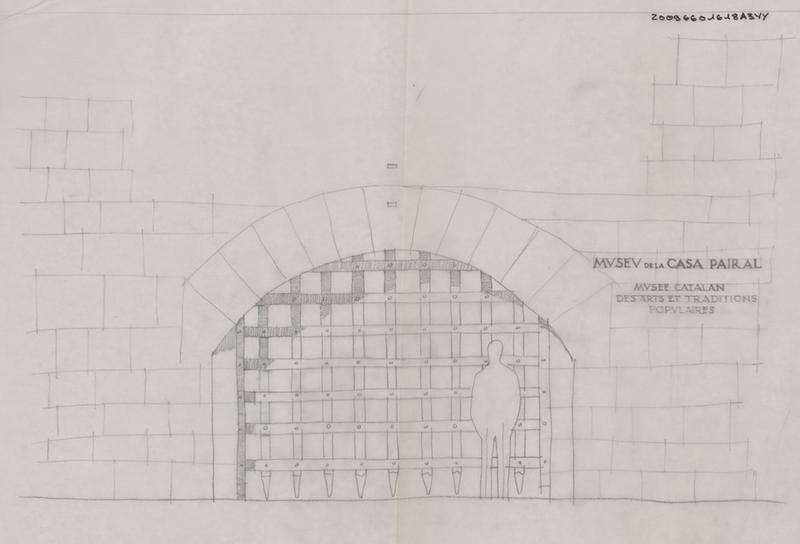 Aménagement du musée de la Casa Pairal ; projet grille : élévation.